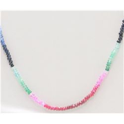 #20-18K WHITE GOLD RAINBOW COLOR NECKLACE WITH