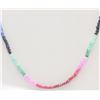 Image 1 : #20-18K WHITE GOLD RAINBOW COLOR NECKLACE WITH