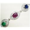 Image 1 : #22-STERLING SILVER RUBY, EMERALD AND SAPPHIRE