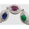 Image 2 : #22-STERLING SILVER RUBY, EMERALD AND SAPPHIRE