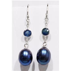 #24-14K WHITE GOLD SAPPHIRE (0.90CT) AND PEACOCK