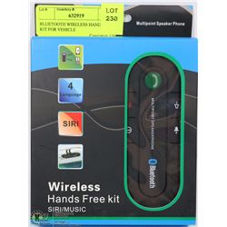 BLUETOOTH WIRELESS HANDS FREE KIT FOR VEHICLE
