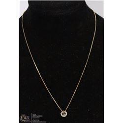 10KT ROPE CHAIN DOUBLE STAMPED AND CIRCLE PENDANT