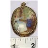 Image 1 : VINTAGE ENAMEL PORTRAIT PENDANT