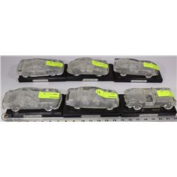COLLECTION OF 6 GLASS MODEL CARS