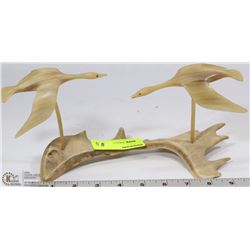 BONE CARVED BIRD ORNAMENT