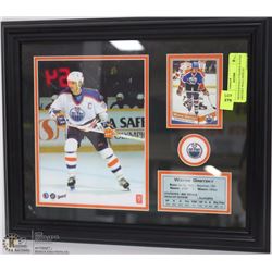 PROFESSIONALLY FRAMED WAYNE GRETZKY WALL DISPLAY