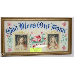 VINTAGE FOIL ART RELIGIOUS PICTURE
