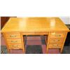 Image 1 : SOLID OAK DESK WITH 7 DRAWERS