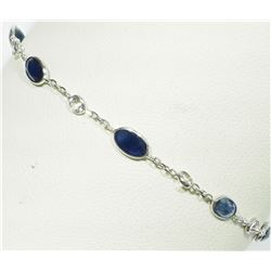 #32-14K WHITE GOLD BLUE AND WHITE SAPPHIRES