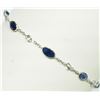 Image 1 : #32-14K WHITE GOLD BLUE AND WHITE SAPPHIRES