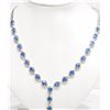 Image 5 : #39-STERLING SILVER 36 SAPPHIRE NECKLACE,