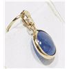 Image 2 : #41-14K YELLOW GOLD STAR SAPPHIRE PENDANT