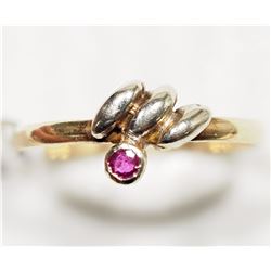 #43-14K YELLOW GOLD RUBY RING