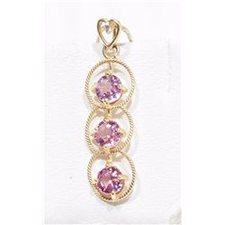 #46-14K YELLOW GOLD PINK SAPPHIRES (1.50CT) AND