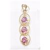 Image 1 : #46-14K YELLOW GOLD PINK SAPPHIRES (1.50CT) AND