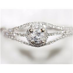 #48-14K WHITE GOLD DIAMOND (0.19CT) RING