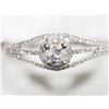 Image 1 : #48-14K WHITE GOLD DIAMOND (0.19CT) RING