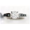 Image 1 : #50-14K WHITE GOLD DIAMOND (1.04CT) AND 12 GREEN