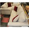 Image 1 : NEW BEIGE MICROFIBRE 78" SOFA WITH 57" LOVE SEAT