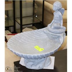 CONCRETE PAINTED ANGEL FIGURINE BIRDBATH 15"X15"
