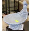 Image 1 : CONCRETE PAINTED ANGEL FIGURINE BIRDBATH 15"X15"
