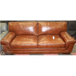 LIGHT BROWN BONDED LEATHER SOFA