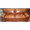 Image 1 : LIGHT BROWN BONDED LEATHER SOFA