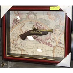 REPLICA  MUSKET GUN DISPLAY 18"X22"