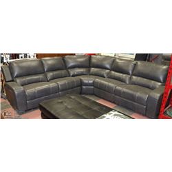 NEW GREY LEATHERETTE 97"X97"ELECTRIC RECLINING