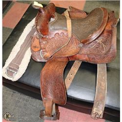 BROWN 16" LEATHER SADDLE