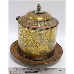 BRASS PLATED STERLING SILVER ICE BUCKET