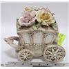 Image 1 : CAPODIMONTE FLOWERED STAGE COACH MADE IN ITALY
