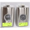 Image 1 : PAIR OF METAL WOLF FLASKS
