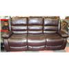 Image 1 : NEWMARTIN BROWN LEATHERETTE RECLINING SOFA