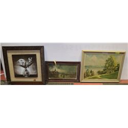 3 ASSORTED ESTATE PICTURES AS IS