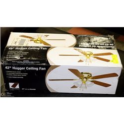 NEW 42" HUGGER CEILING FAN W/ 3 LIGHTS