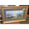 Image 1 : FRAMED MATTED THOMAS KINKADE OCEAN FRONT PRINT