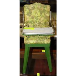 ANTIQUE HANDMADE DOLL HIGH CHAIR SALESMAN SAMPLE