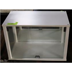 WOOD AND GLASS DISPLAY CABINET 12"X10X17.5"