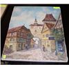 Image 1 : EUROPEAN STREET SCENE OIL ON CANVAS 20X24