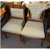 Image 1 : LOT OF 2 VINTAGE WOOD AND CLOTH CHAIRS