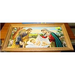 VINTAGE STYLE RELIGIOUS PRINT FRAMED 31.5X18