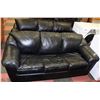 Image 1 : PAIR OF ESTATE BLACK LEATHERETTE SOFAS