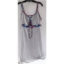 LADIES TANK DRESS GREY WITH MOSAIC TRIM SIZE 4X