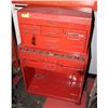 Image 1 : RED ROLLING STACKABLE TOOL BOX WITH SOME CONTENTS