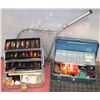 Image 1 : LOT OF 2 FISHING TACKLE BOXES WITH CONTENTS & NET