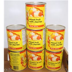 FLAT WITH CANS OF  FRUIT COCKTAIL