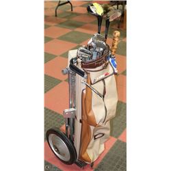 VINTAGE CUSTOM MADE CLIPPER GOLF CLUBS WITH BAG