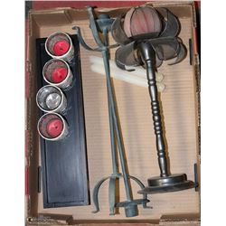 FLAT WITH ASSORTED HOME DÉCOR CANDLEHOLDERS